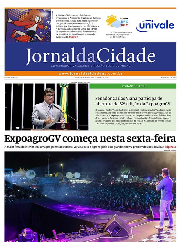 Capa Jornal da Cidade - Edi&ccedil;&atilde;o 500 de 07 de Julho de 2023
