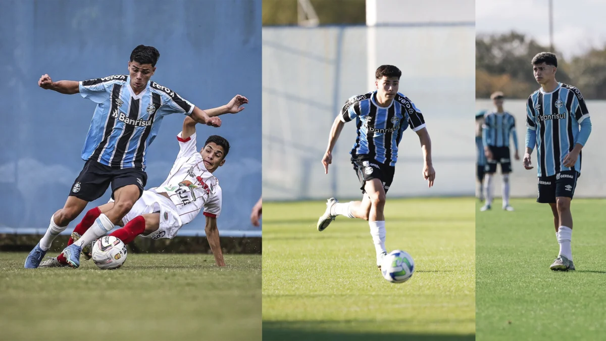 Gabriel Passos, um jovem talentoso jogador de futebol, brilha no Grêmio de Porto Alegre 1 Olha ele aí, em dose tripla: o garoto Gabriel Passos, que saiu de Governador Valadares, do Filadélfia, para vestir a gloriosa camisa