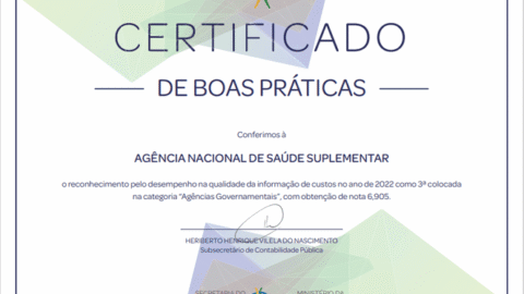 ANS é certificada pelo desempenho na qualidade da informação de custos em 2022