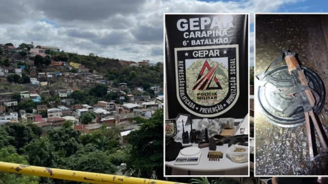 Armas e drogas são encontradas em galeria de esgoto do Carapina, na Operação Mateus 5:9