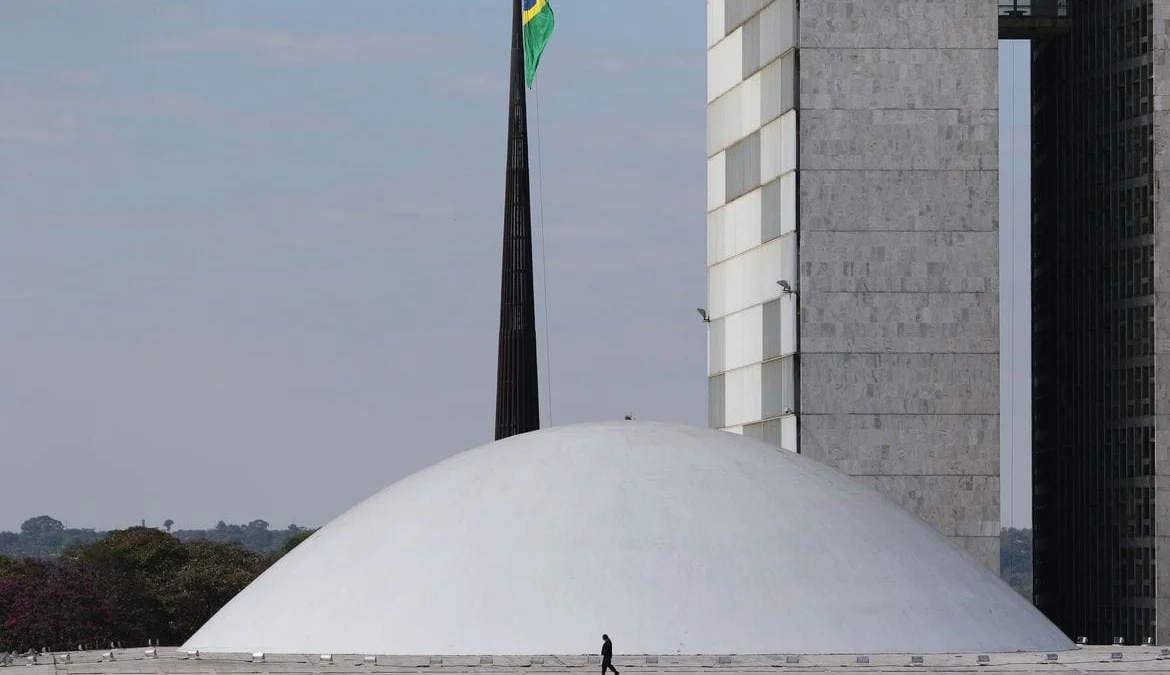 Palácio do Congresso Nacional na Esplanada dos Ministérios em Brasília