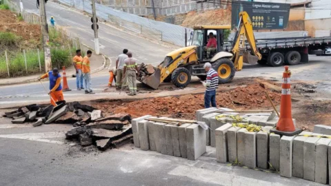 SMOSU atua na construção de canteiro no bairro Lagoa Santa