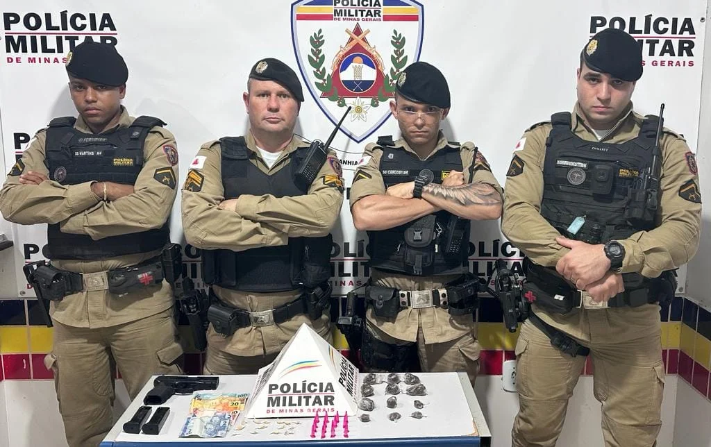 A equipe de policiais militares que agiu em Quatituba, impedindo a ação criminosa de pessoas que optaram pelo crime como meio de vida