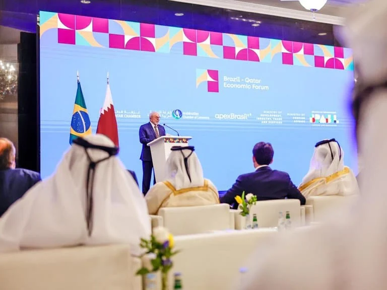 O presidente da República, Luiz Inácio Lula da Silva, discursou na solenidade de abertura do Fórum Empresarial Brasil-Catar