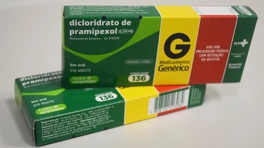 O medicamento dicloridrato de pramipexol produzido pelo Instituto de Tecnologia em Fármacos (Farmanguinhos/Fiocruz), utilizado para