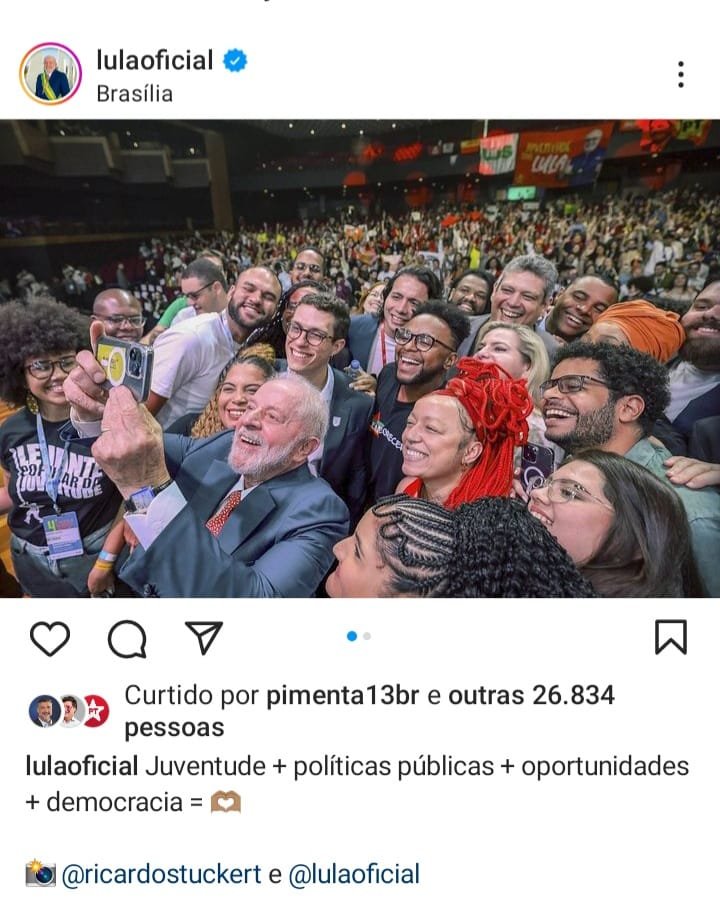 Lula pede jovens politizados e diálogo com quem pensa diferente 5 Screenshot 20231215 062444 Instagram 1
