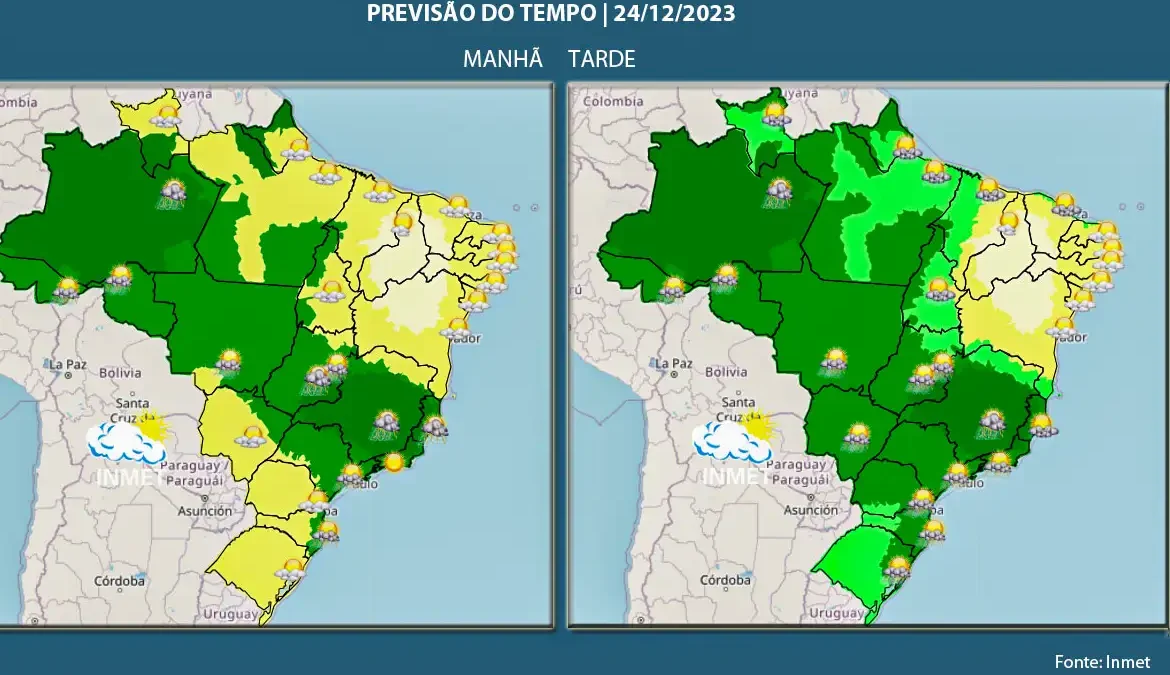 Noite de Natal pode ser chuvosa na maior parte do país 1 A noite de Natal poderá ser chuvosa na maior parte do país