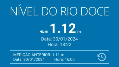 Atualização Nível do Rio Doce 30/01 18h22min 10 Atualização Nível do Rio Doce 30/01 18h22min