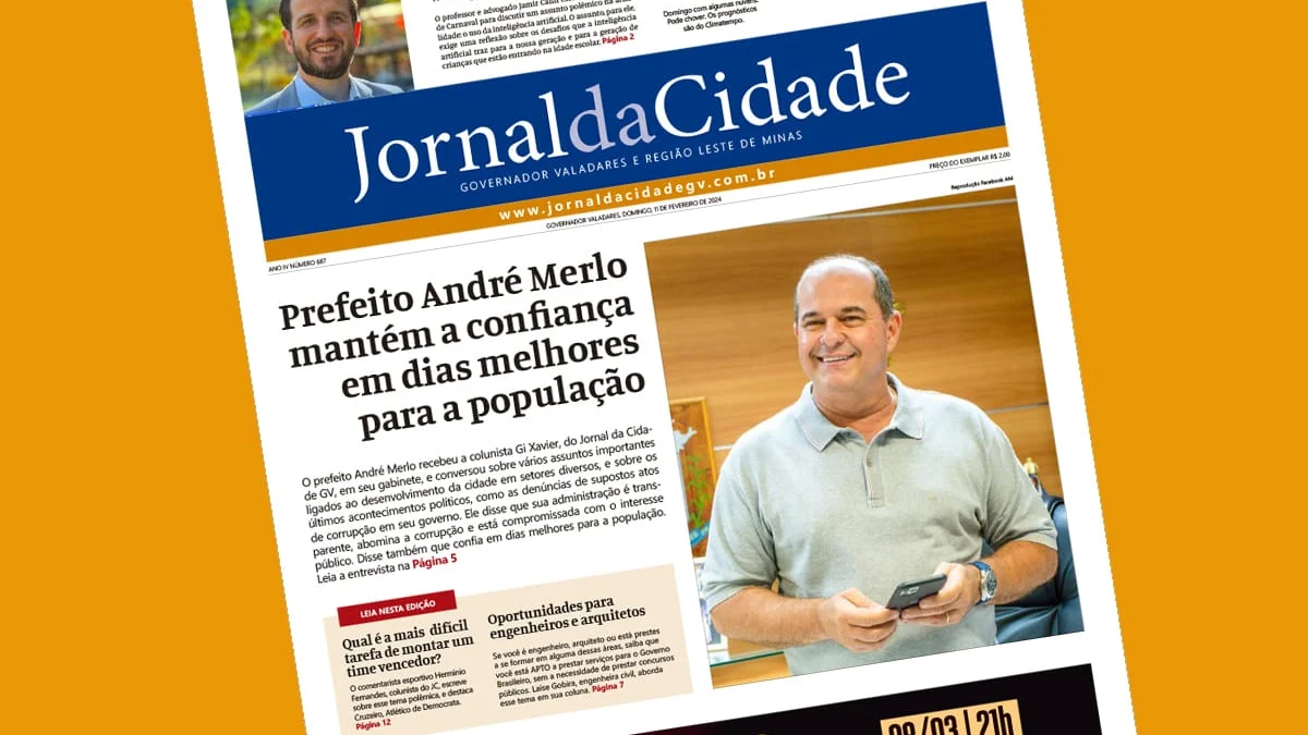 A edição deste domingo, com o prefeito André Merlo na capa