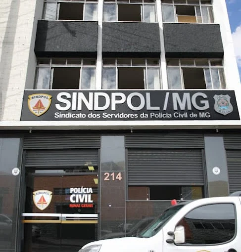 Sindpol organiza manifestação por recomposição de perdas inflacionárias 1 Fachada do Sindpol-MG