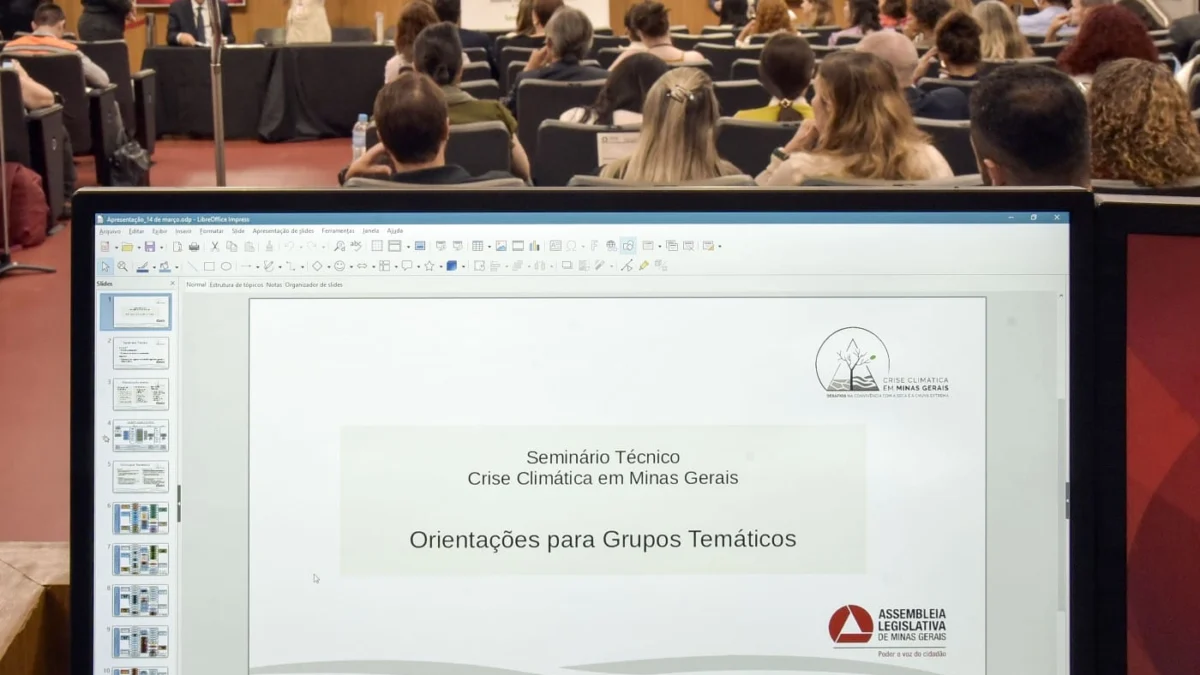 Grupos de trabalho do Seminário Crise Climática iniciam discussões 1 Os participantes dos grupos de trabalho do Seminário Técnico Crise Climática se reuniram pela primeira vez nesta quinta-feira (14)