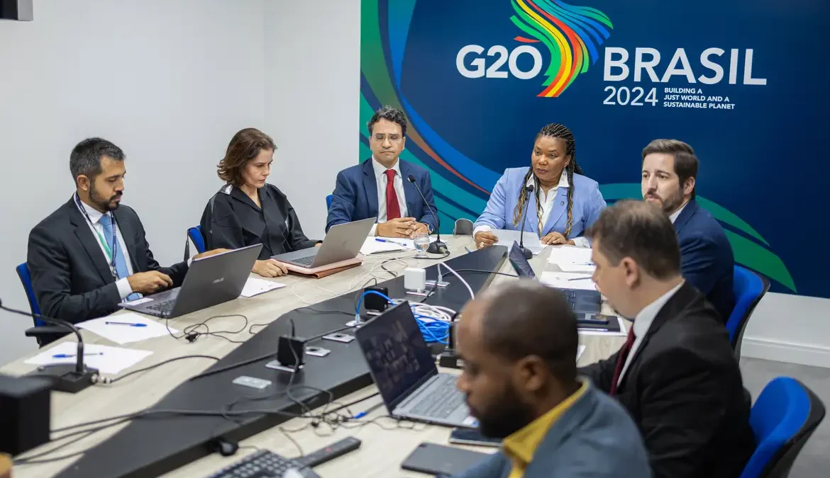 A ministra da Cultura, Margareth Menezes, coordenou nesta quarta-feira (13) a reunião virtual do Grupo de Trabalho Cultura no G20