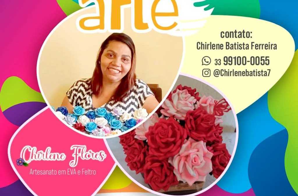 Chirlene trabalha com artesanato em EVA e feltro
