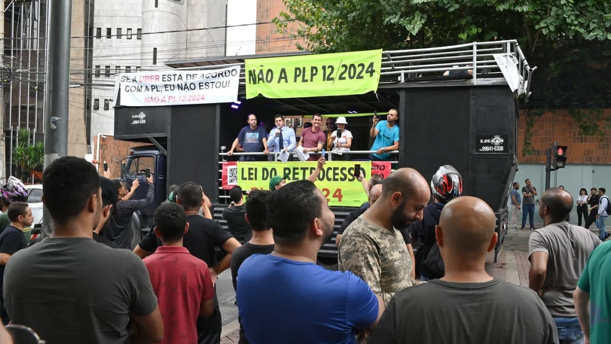 No último dia 26/3, a ALMG foi palco de protesto dos motoristas de aplicativo contra projeto federal - Arquivo ALMG