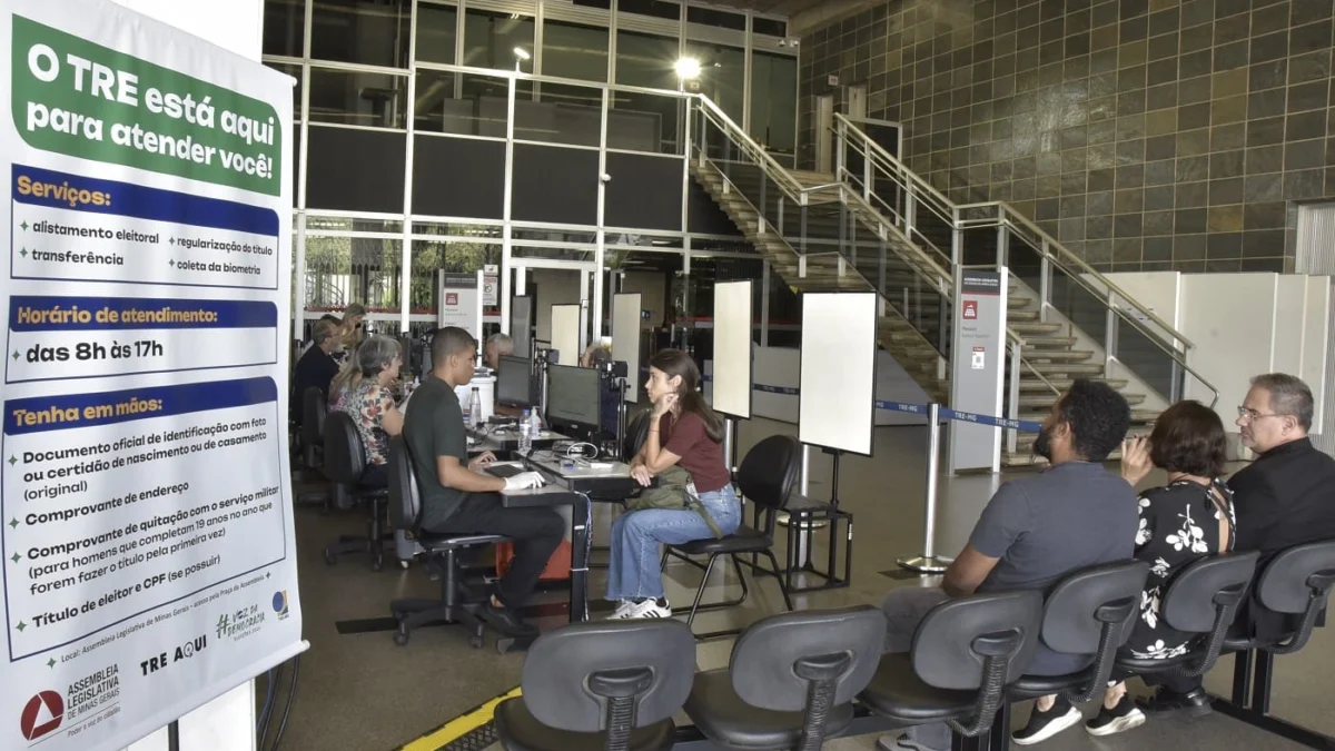 Posto de atendimento da Justiça Eleitoral funciona na ALMG até 8 de maio 1 A partir desta quarta-feira (17/4/24), já é possível para todos obter diversos serviços da Justiça Eleitoral em um posto de atendimento