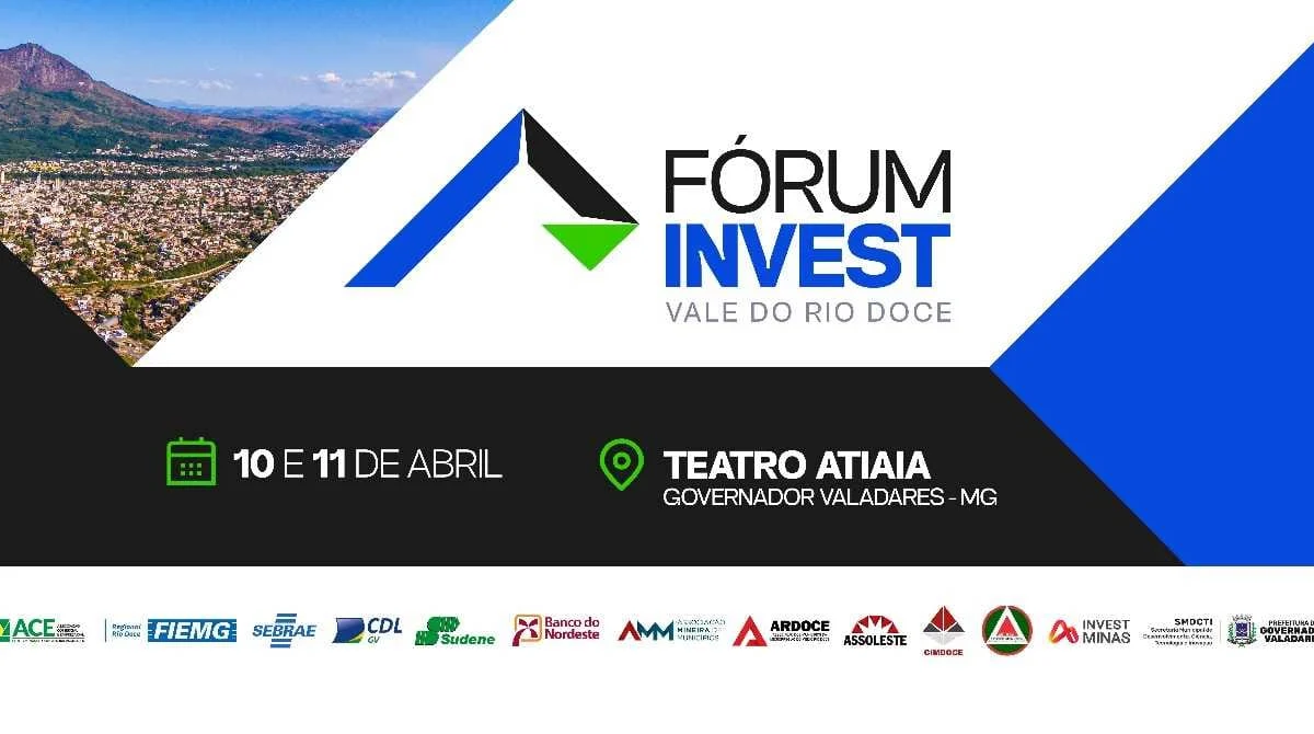 Nos próximos dias 10 e 11 de abril, no Teatro Atiaia, acontecerá o Fórum Invest Vale do Rio Doce