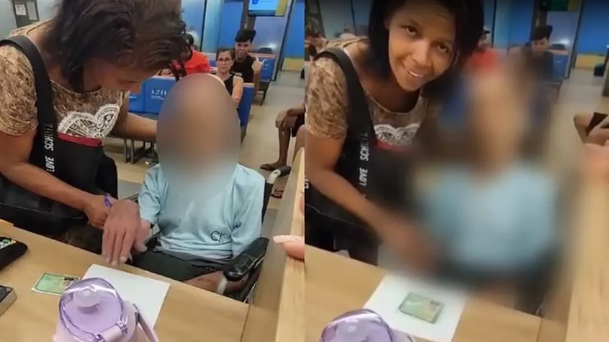 A tentativa de saque na agência bancária foi registrada em vídeo