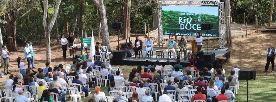 História, fé, tradição e cultura marcam comemoração dos 80 anos do Parque Estadual do Rio Doce 1 Uma contação de história sobre os 80 anos do Parque Estadual do Rio Doce e os 50 milhões de anos da Mata Atlântica marcou, no domingo