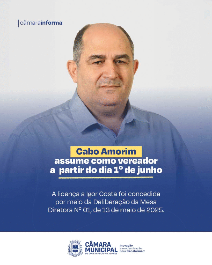 Cabo Amorim assume como vereador a partir do dia 1º de junho 1 17479940613873588652627839437198
