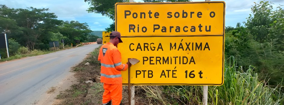 Atenção motorista: restrição de tráfego em ponte na MG-181, no Noroeste de Minas