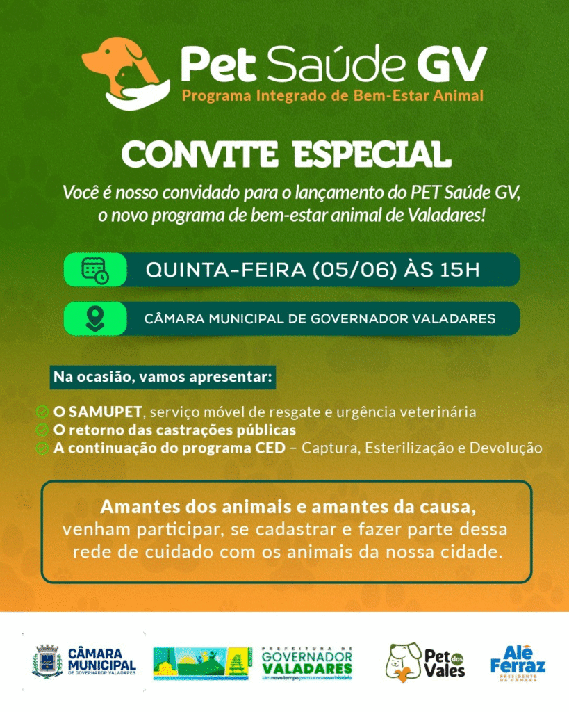Governador Valadares lança o Projeto PET Saúde GV: Programa Integrado de Bem-Estar Animal 1 image 35