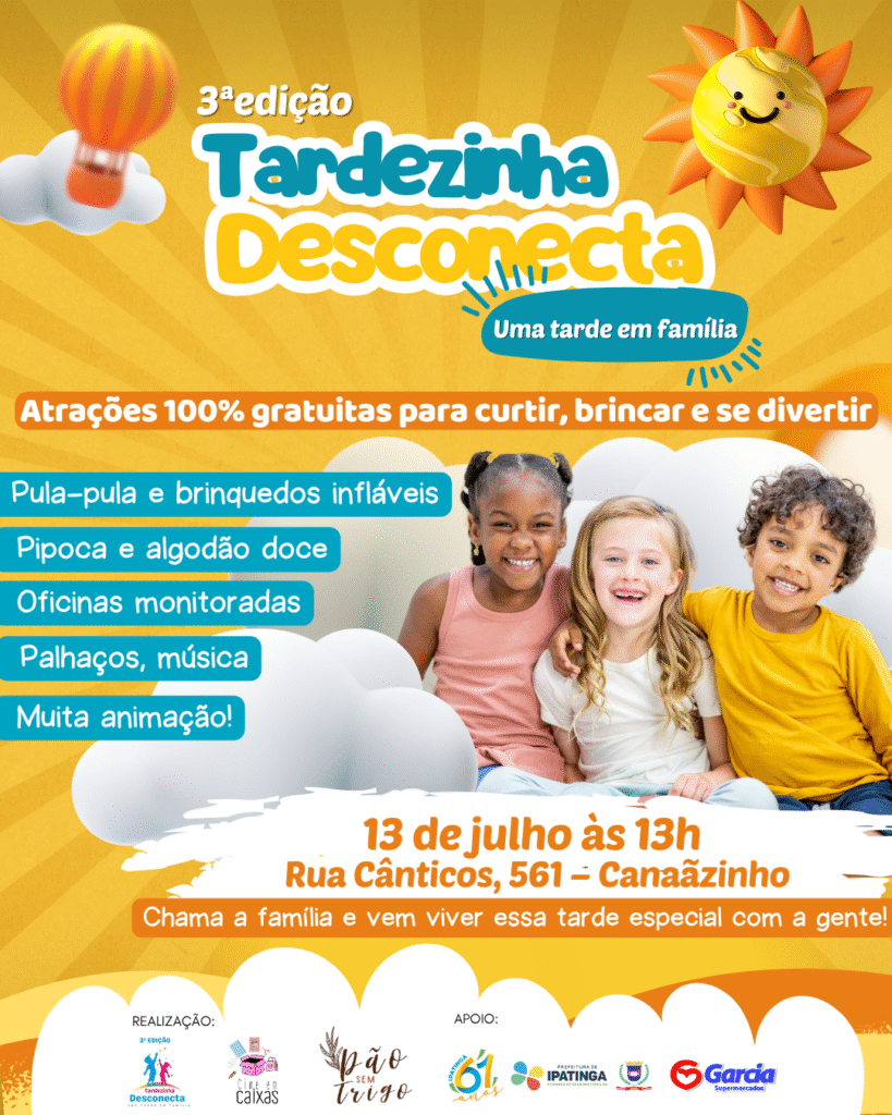 Evento Tardezinha Desconecta oferece brincadeiras e diversão longe das telas em Ipatinga 2 17523190240118965435124507190017