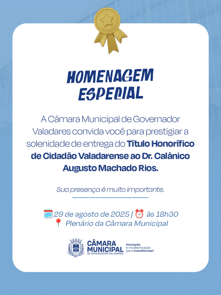 Câmara Municipal de Governador Valadares realiza Reunião Especial para entrega do Título de Cidadão Valadarense ao advogado Calânico Augusto Machado Rios 2 image 307