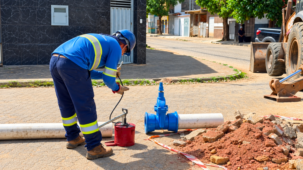 Águas de Valadares amplia eficiência do abastecimento de água na região do Vila dos Montes 1 Instalação de booster (bomba) no Vila dos Montes
